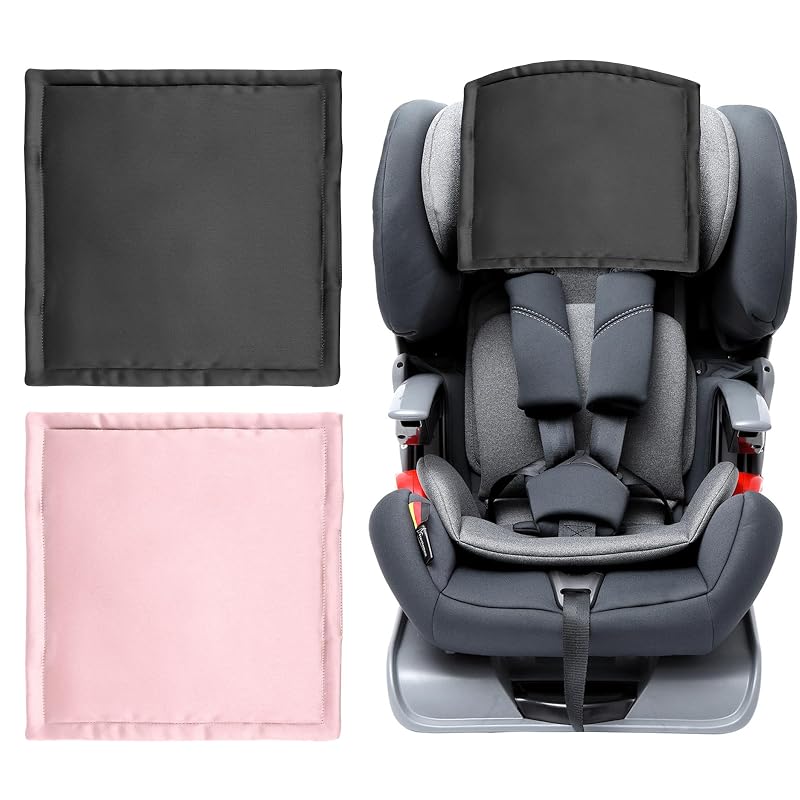 Capa de Cetim para Apoio de Cabeça de Bebê em Cadeirinha para Carro Sprouterie Preta e Rosa-Claro Kit com 2