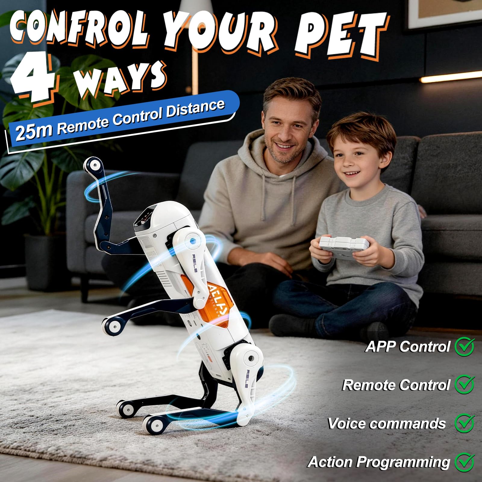 Chien Robot Programmable Jouet STEM pour Enfants avec Batterie 1200 mAh