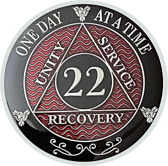 Simply Minimal AA 22 Year Silver Color Plated Recovery Coin, Alcoholics Anonymous Medallion