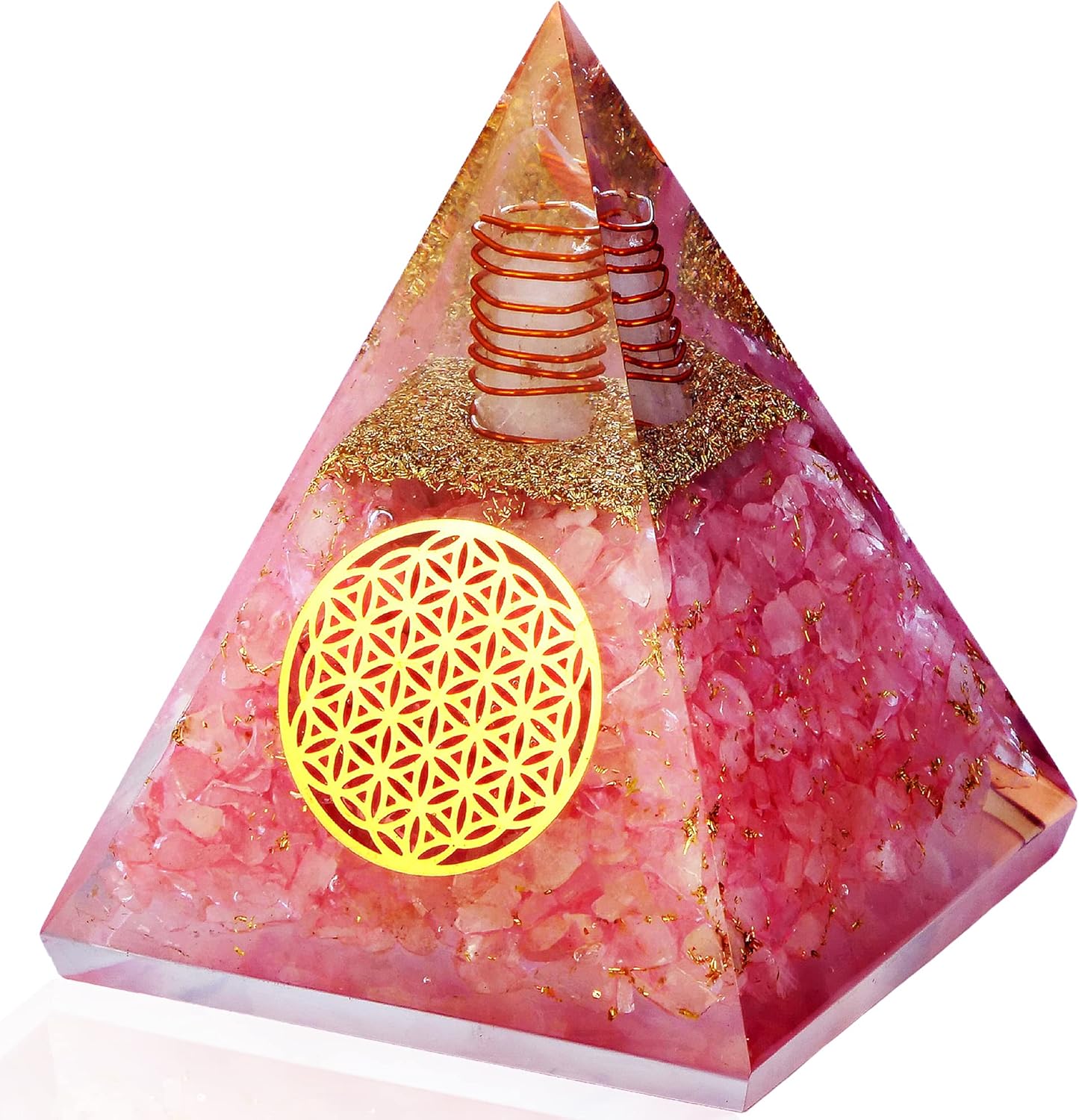 Anaya Agate Selenite Glow Crystal Pyramid – Handmade Selenite Orgone Pyramid for High Frequency Vibration, Powers of Manifestation – Orgonite Pyramids Promotes Peace and Calmness