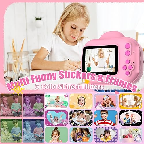 Miniatura 5 de Cámara para niños, cámara de impresión instantánea para niños, cámaras para niños pequeños, regalos de Navidad y cumpleaños para niñas y niños,