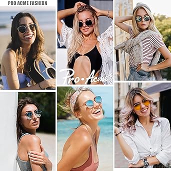 Pro Acme Small Round Metal Polarized Sunglasses for Women Retro Designer Style