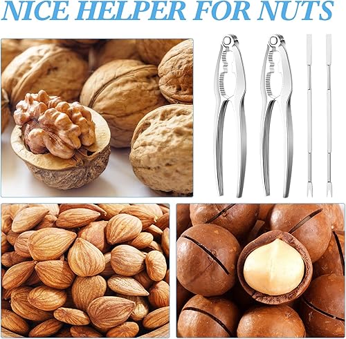 Miniatura 7 de Zhehao Juego de galletas y púas de langosta para fiestas de mariscos, suministros para cenas, herramienta de patas de cangrejo de acero inoxidable