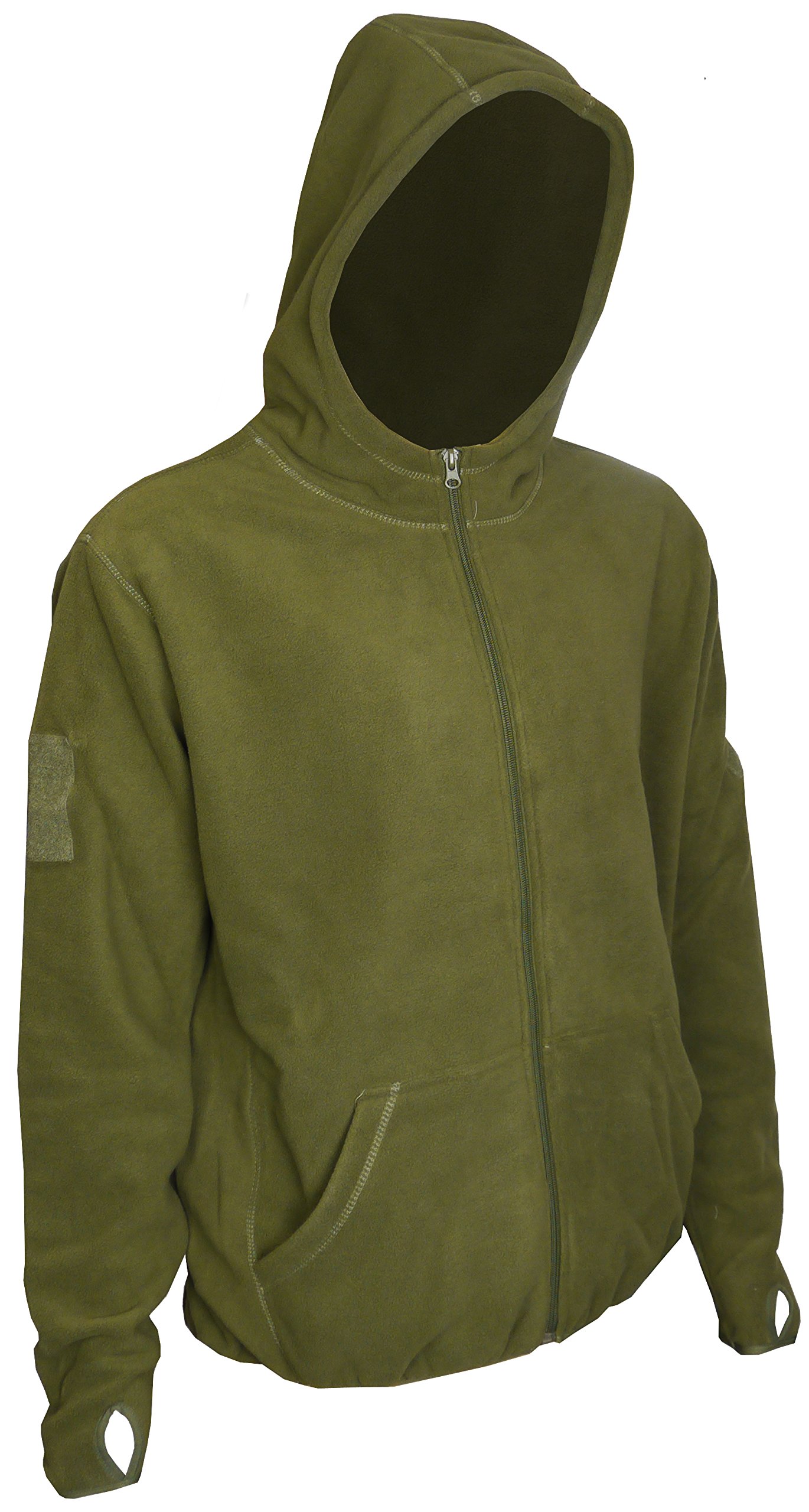 Savage Island Men's Green Tactical Military Army Combat Fleece Recon Zip Hoodie