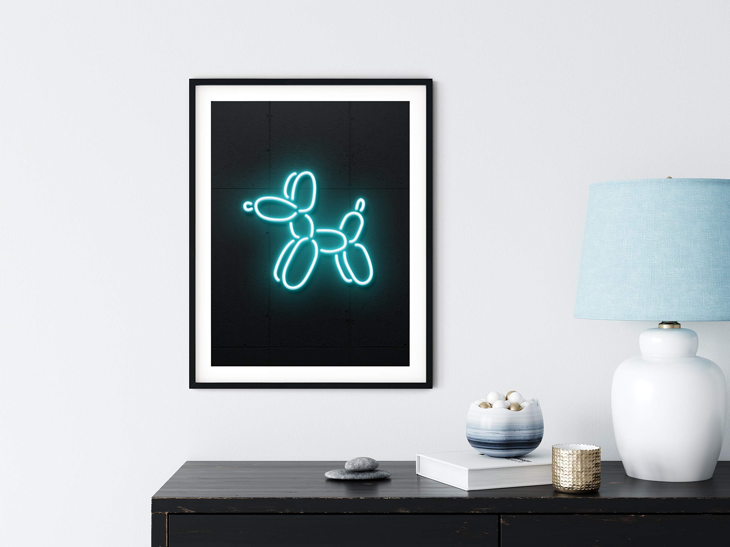 Neon Poster Neon Balloon Dog Decor By Haus and Hues Wall Pictures