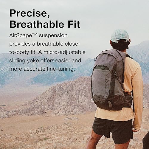 Miniatura 3 de Osprey Talon 22L Mochila de senderismo ligera para hombre, mochila pequeña para viajes y campamento, gris fantasmacarbón oscuro