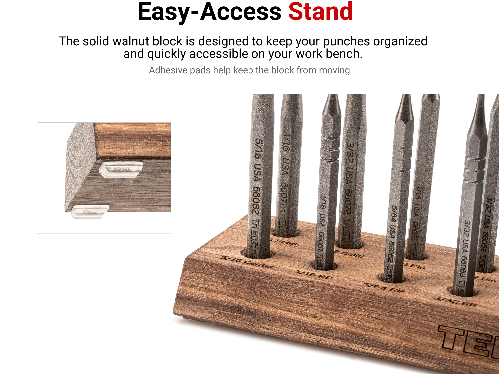 Amazon.com: TEKTON Punch Set with Walnut Block (18-Piece) | 66564