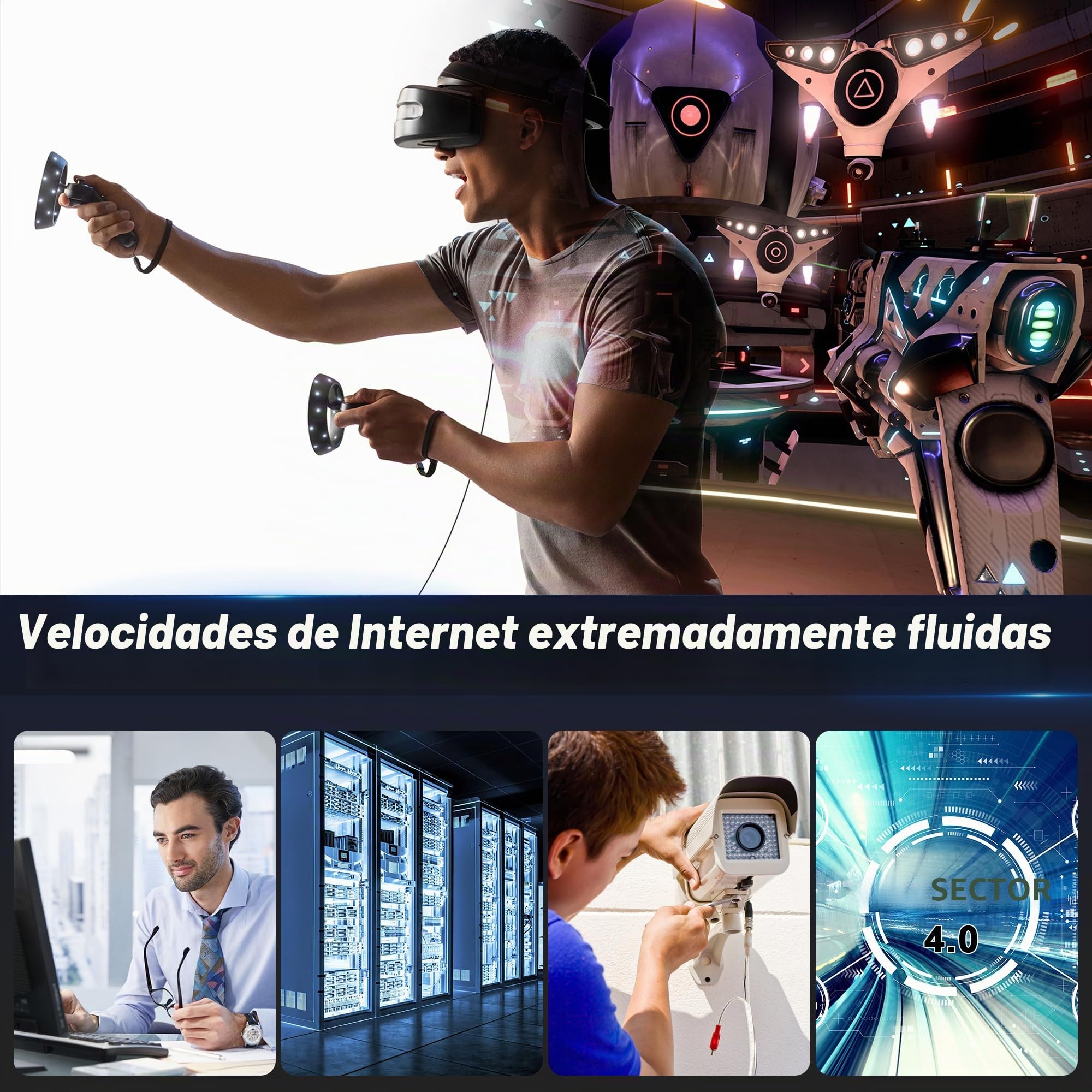 Soibke Cable Ethernet 60 Metros, Cat 7 Cable de Red Alta Velocidad Bobina 60m Exterior Interior SFTP Blindado Bulk Instalación 24AWG Wlan LAN Internet Network Cable