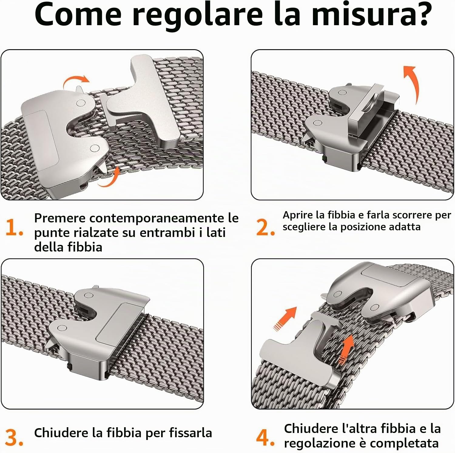 Cinturino Milanese in Titanio Compatibile con Apple Watch Ultra 3/2/1 49mm 46mm 45mm 44mm 42mm (Serie 3 2 1) Uomini Donne, Cinturini in Metallo per iWatch 11 10 9 SE 8 7 6 5 4, Fibbia Stile Paracadute