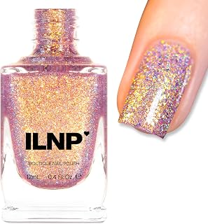 ILNP Halo - Orchid Pink Holographic Nail Polish, Glitter Nail Polish, Gold Green Color-Shifting Iridescent Shimmer, Non-Toxic, Vegan, Cruelty-Free