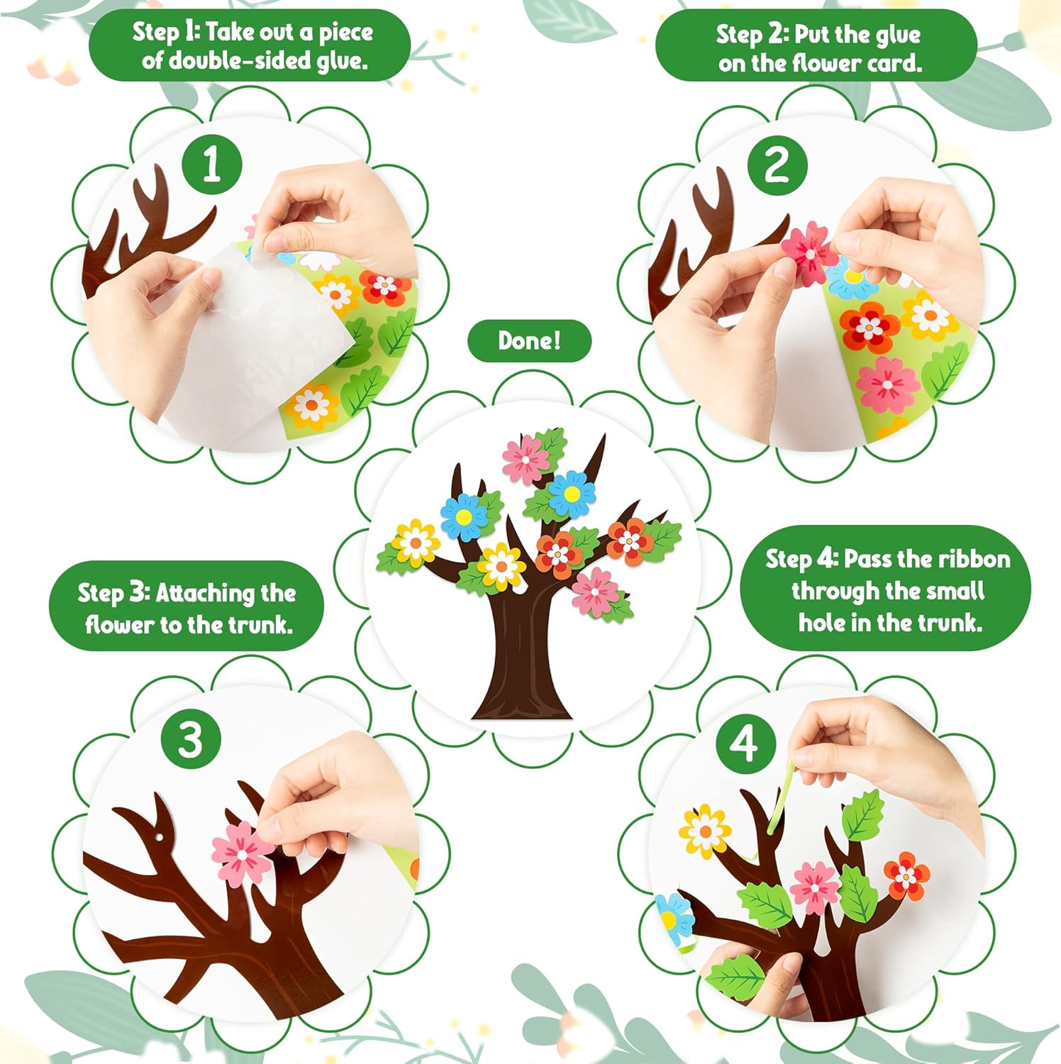 WATINC Spring Tree Craft Kit and Coloring Books