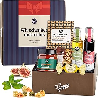 Gepp’s Feinkost "Wir Schenken Uns Nichts" Geschenkbox I Lustiges Geschenk für Frauen und Männer I Geschenkebox mit köstlichen Delikatessen I Witziges Geschenk
