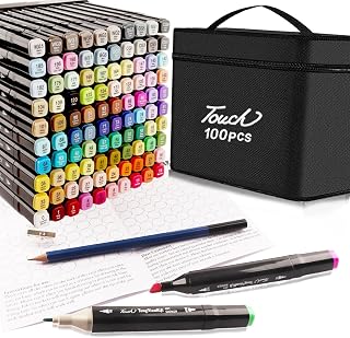 ELEAZAR 100 Color Alcohol Based Dual Tip Markers Set, Permanent Sketch Markers for Kids, Adults Coloring and Artist Illustration (102)
