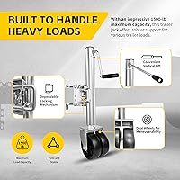 Vista 4 de MaxxHaul 70149 Gato hidráulico para remolques con elevador suspenso de 11-1/2" con ruedas dobles, 1500 lb Capacidad