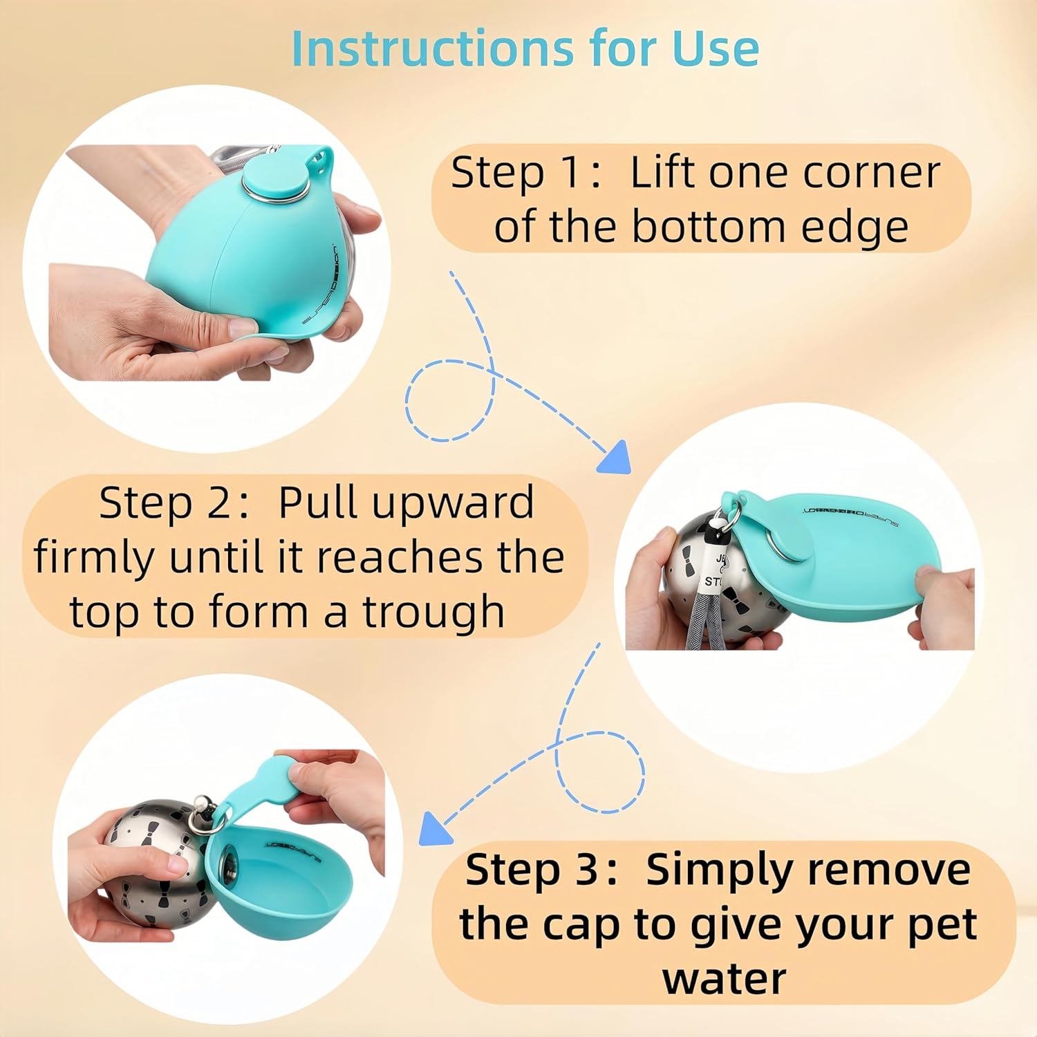 Dog Water Bottle Portable,Dog Water Bottle with Bowl 2-in-1,Leak-Proof Dispenser for Walking,Hiking,and Outdoor Use (2 Sets(Red+Blue-Pattern))