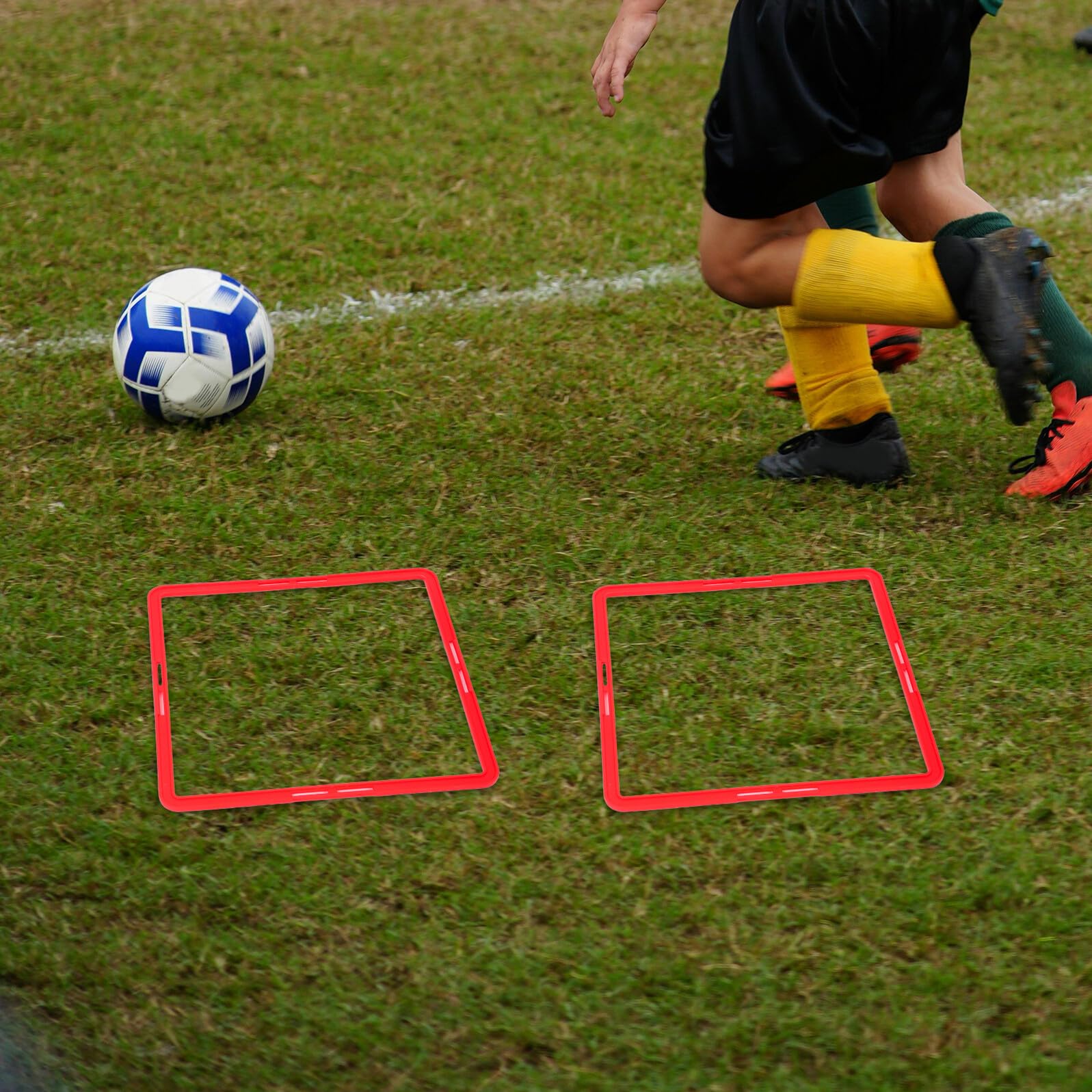 Abaodam 6 Anelli da Calcio per Allenamento Agilità, Cerchi di velocità Portatili in Plastica Resistente, Attrezzatura Sportiva per Esercizi Calcistici Adulti, Uso Indoor e Outdoor