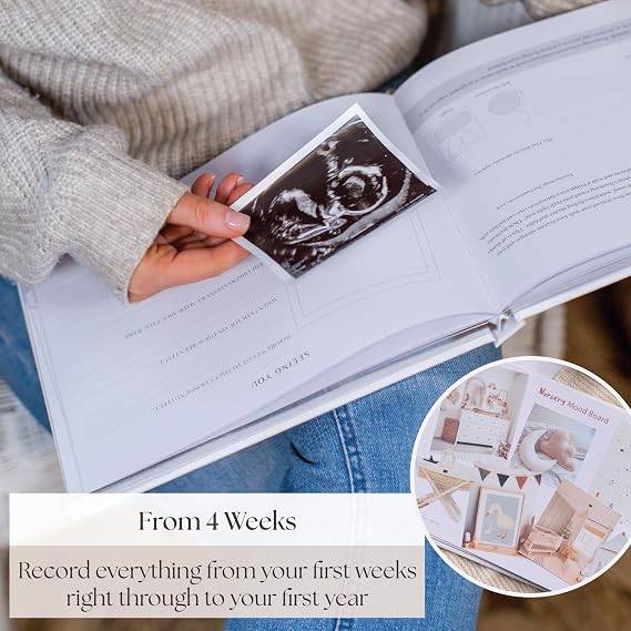 Pregnancy Journal and Memory Book Gift – Pregnancy Diary for Expecting New Mums - Includes Calendar, Scrapbook, Checklist and Organiser (Baby Animals)