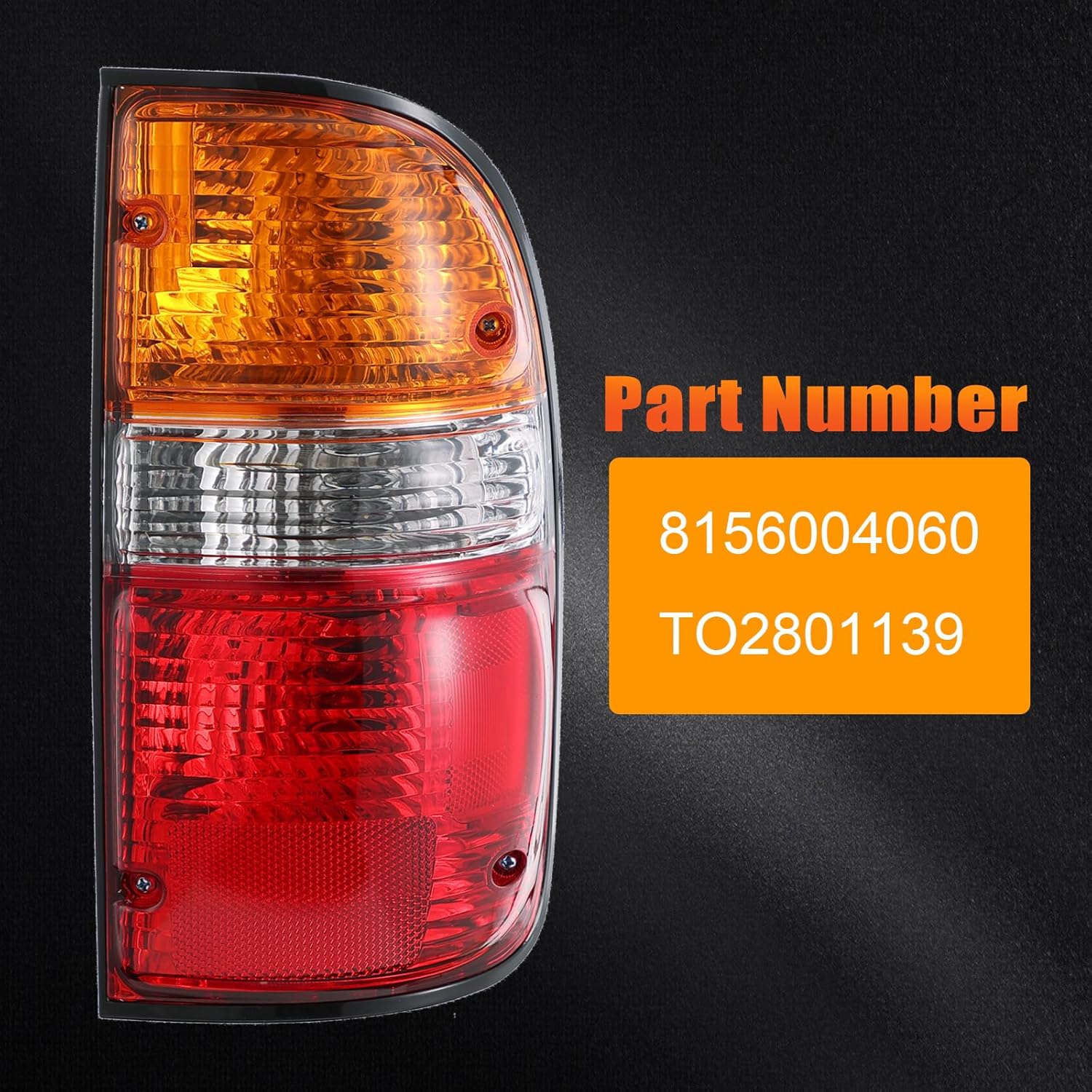 Tail Lights Assembly Compatible with 2001-2004 Toyota Tacoma 01-04 Tacoma Rear Taillight Assembly, Replace for 2800139 8156004060 8155004060 (Right, Passenger Side)