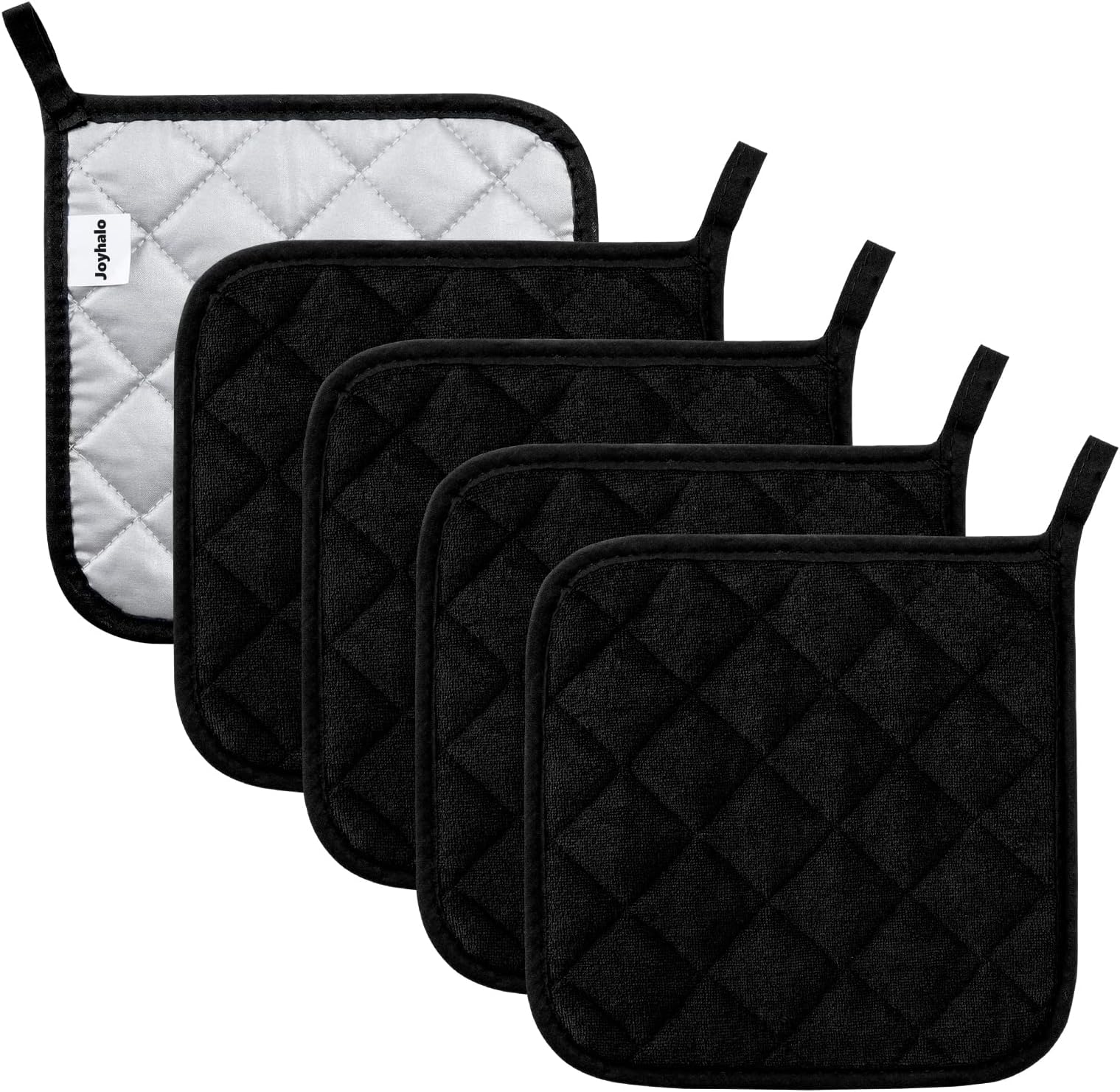 - Pot Holders Cotton Made Machine Washable Heat Resistant Potholder, Pot Holder, Hot Pads, Trivet for Cooking and Baking (5, Black)