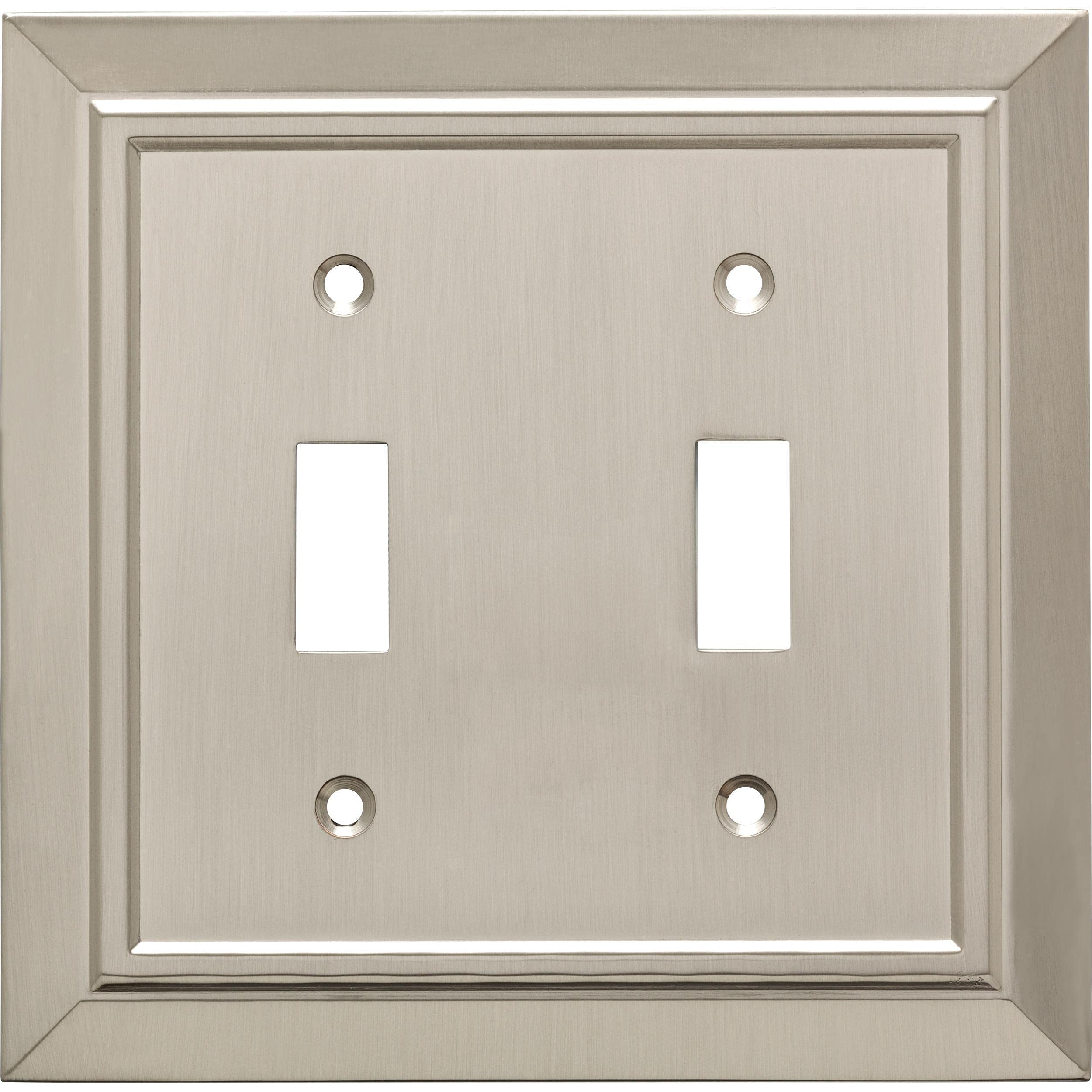 Franklin Brass with Antimicrobial Properties Classic Architecture Double Switch Wall Plate in Satin Nickel (4-Pack)