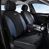 Vista 32 de Coverado Fundas de asiento delantero, fundas de asiento beige, 2 asientos, protectores de cuero para automóvil, paquete de 2, fundas de asiento
