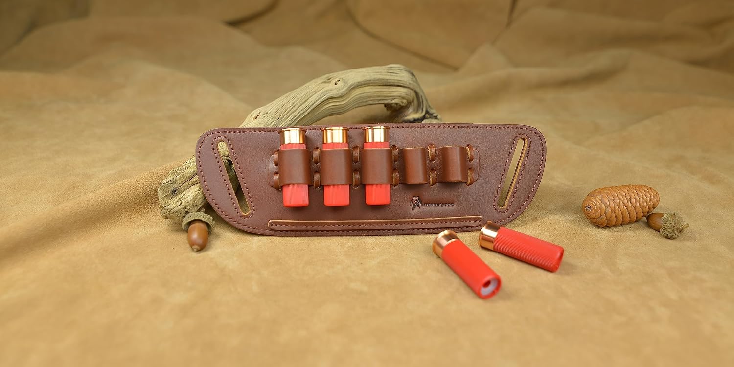 Real Leather Cartridge Loop Holder Belt Slide Ammo Bullet Loops for .38/.357/.45 /.308 /12GA/16GA/20GA/Caliber