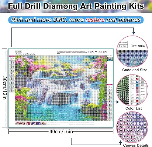 Miniatura 2 de TINY FUN Kits de pintura de diamantes para adultos y niños, kit de arte de diamantes 5D para principiantes, pintura con diamantes redondos de