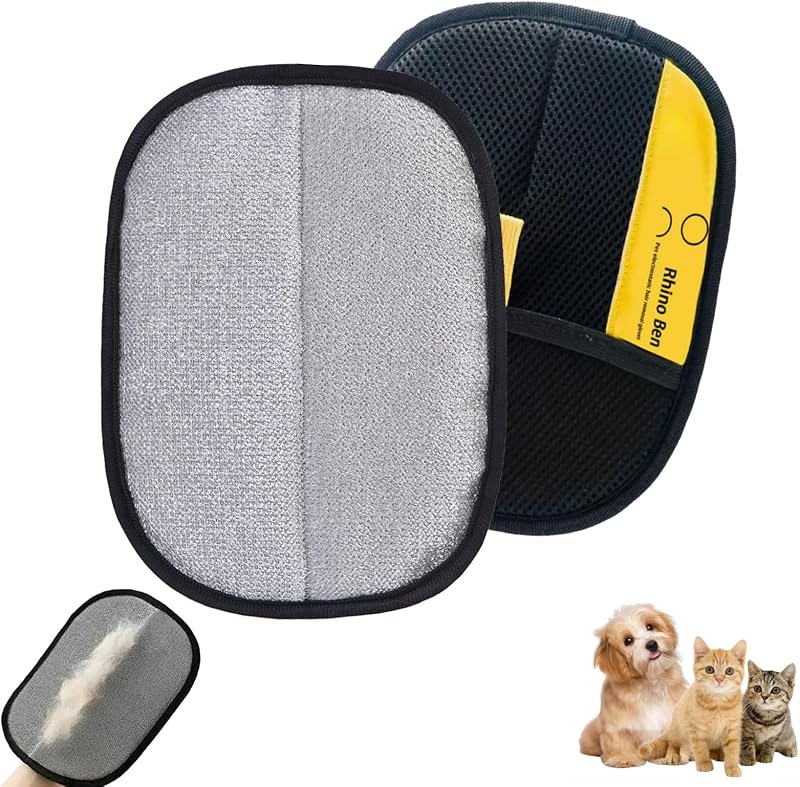 MiracDan Gants de Toilettage Double Face Antistatiques 2026, Gant Anti Poils Animaux Réutilisable Pour L'épilation des Poils de Chat Chien sur Canapé Tapis Siège Auto Lit, 1Pac