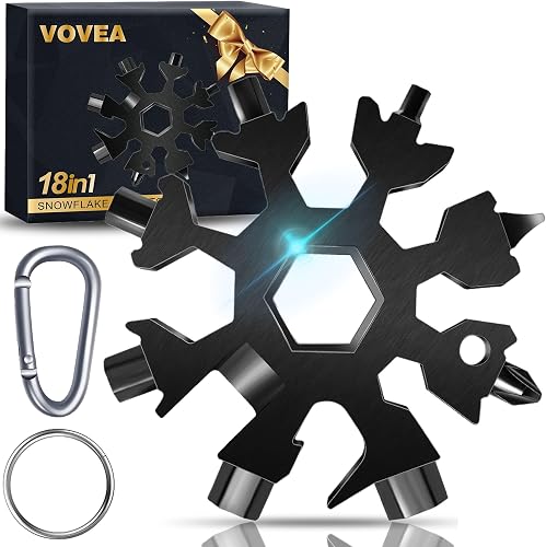 18-in-1 Snowflake Multi Tool, Fathers Day Mens Gifts, Birthday Gifts for Mens Dad Husband, Stocking Stuffers for Men, EDC Cool Gadgets Stainless Steel Bottle Opener Screwdriver
