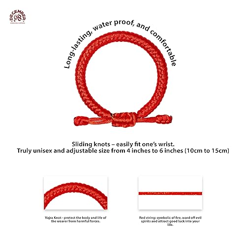 Miniatura 3 de DECEMBER68 NEWBORN Adjustable lucky red string bracelet. Handmade Tibetan protection bracelet for 0-24 months baby boys and girls. New Year