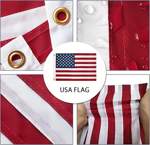 Miniatura 4 de Bandera de barco de 12 x 18.5 pulgadas con 4 mástiles de bandera de barco, bandera de barco estadounidense con 50 estrellas bordadas, bandera de