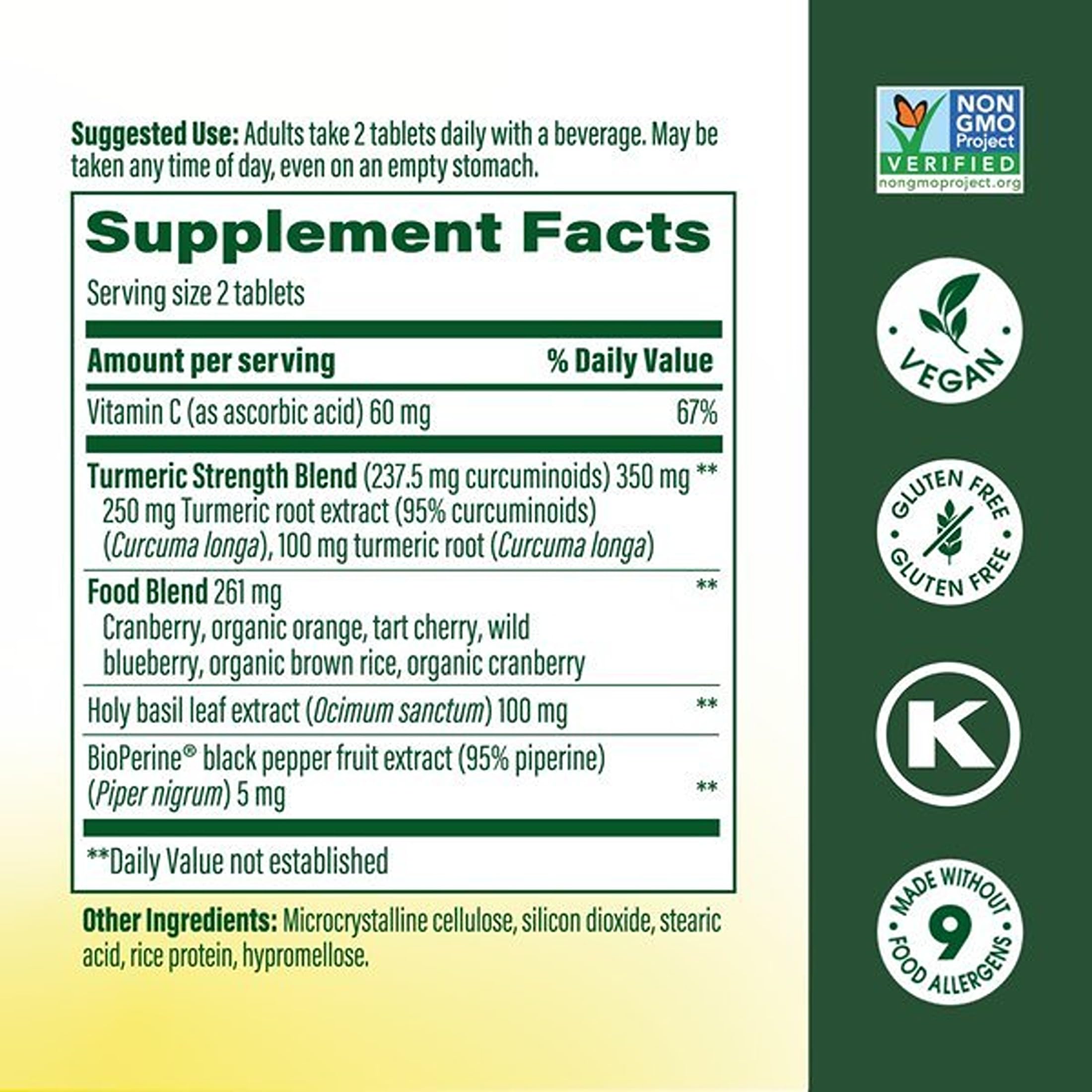 MegaFood Whole Body Turmeric Curcumin with Black Pepper, 60 Mini Tablets — Amazon image 3