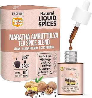 Spice Drop Maratha Amruttulya Chai Masala Extract | Contains Ginger, Clove & Nutmeg | Flavors 180 cups | 5ML equals 125 grams of powder | No preservative | 1 drop per cup | Tea Masala Drops