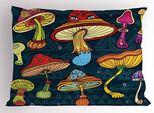 Miniatura 53 de Lunarable Funda de almohada de dibujos animados, corona blanca sobre fondo rosa, tiara gráfica de dibujos animados, estampado de letras de palabras