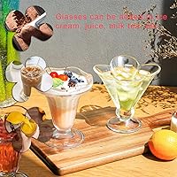 Vista 4 de kanpura Juego de 2 cuencos de helado Art Deco de 5 onzas, fondo más grueso, apto para congelador, apto para lavavajillas, elegante diseño