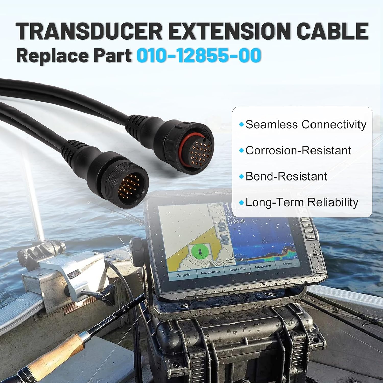 10 Feet (3 m) Transducer Extension Cable 21-Pin, Compatible with Garmin Panoptix LiveScope System, GLS 10 and LVS32 LVS34 LVS62XR Transducer, Extend the Wire Length, 010-12855-00