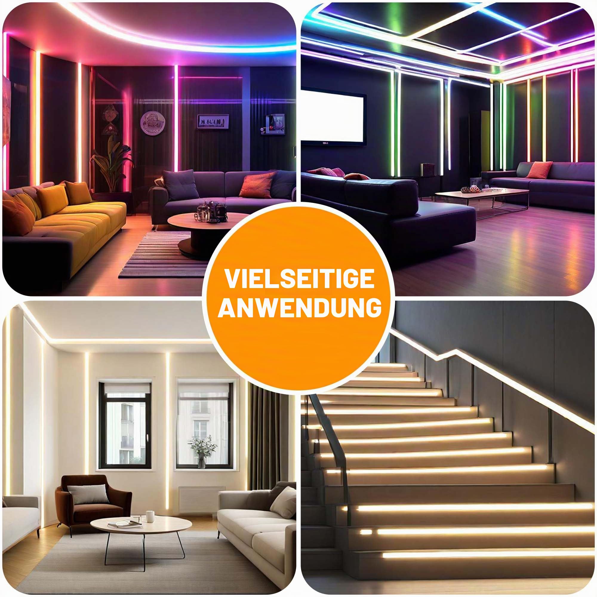 LED Eckprofil 1m x 10 – V-Form Aluprofil Profile 45 Grad mit Diffusor, Endkappen und Clips – LED Kanäle Leiste Diffusor Schiene für Streifen mit maximal 10 mm Breite