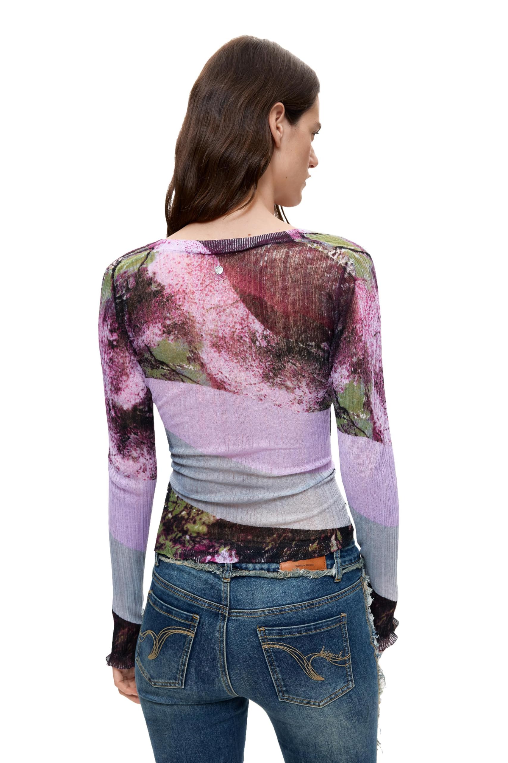 Desigual Jers_Mountains bluza damska, Czerwone, L