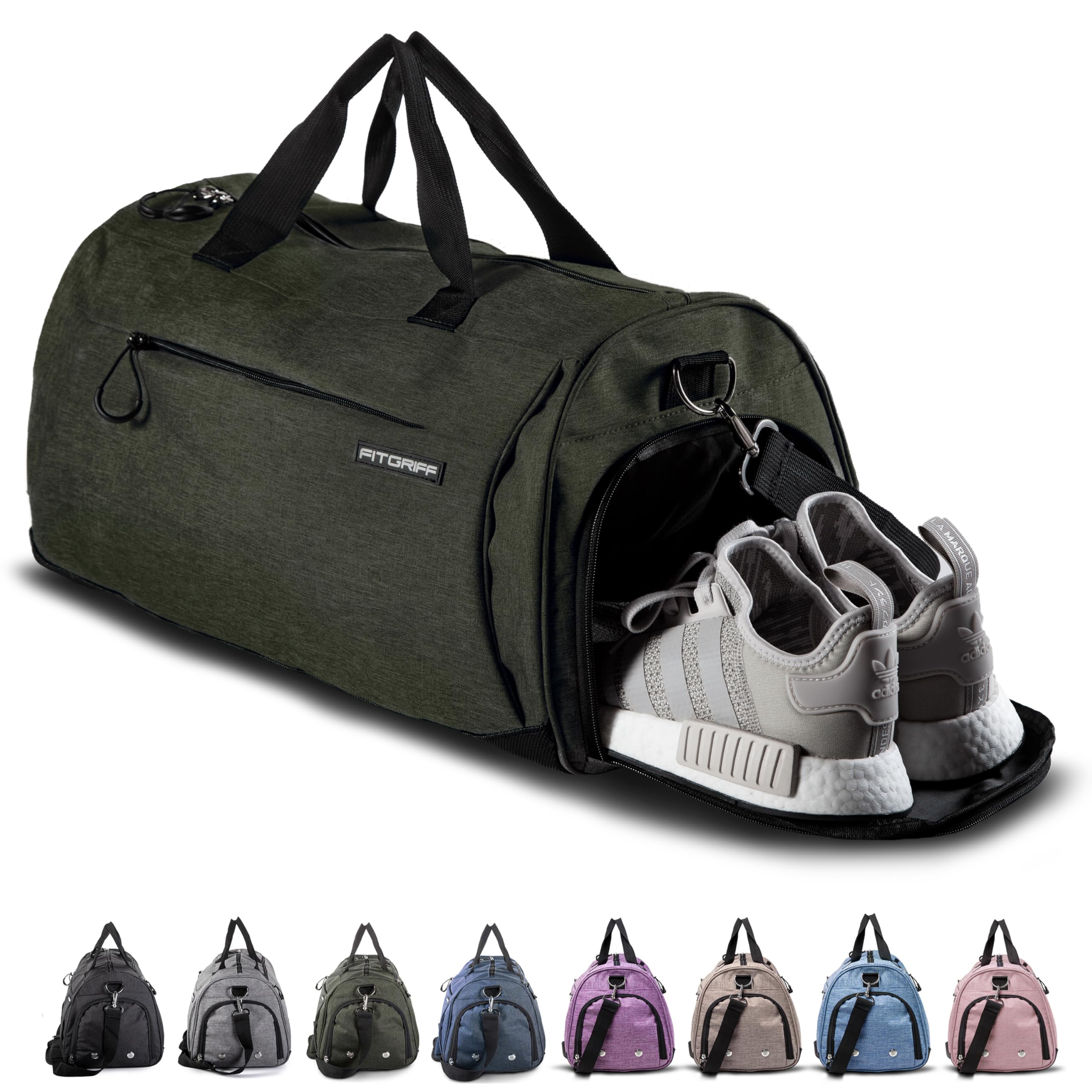 Fitgriff® Gym Bag for Men & Women with Shoe & Wet Compartment - Duffle Bag for Travel, Sports, Fitness & Workout