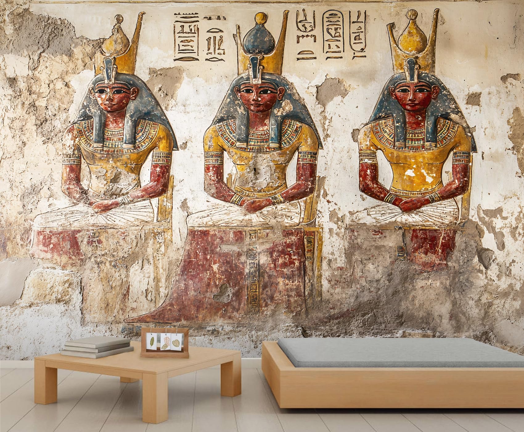 Egypt Wall Mural, Pharaoh 3D Wallpaper, Large Mural for Renters Living Room Bedroom Corridor TV Background Decor - 59" W x 39.4" H