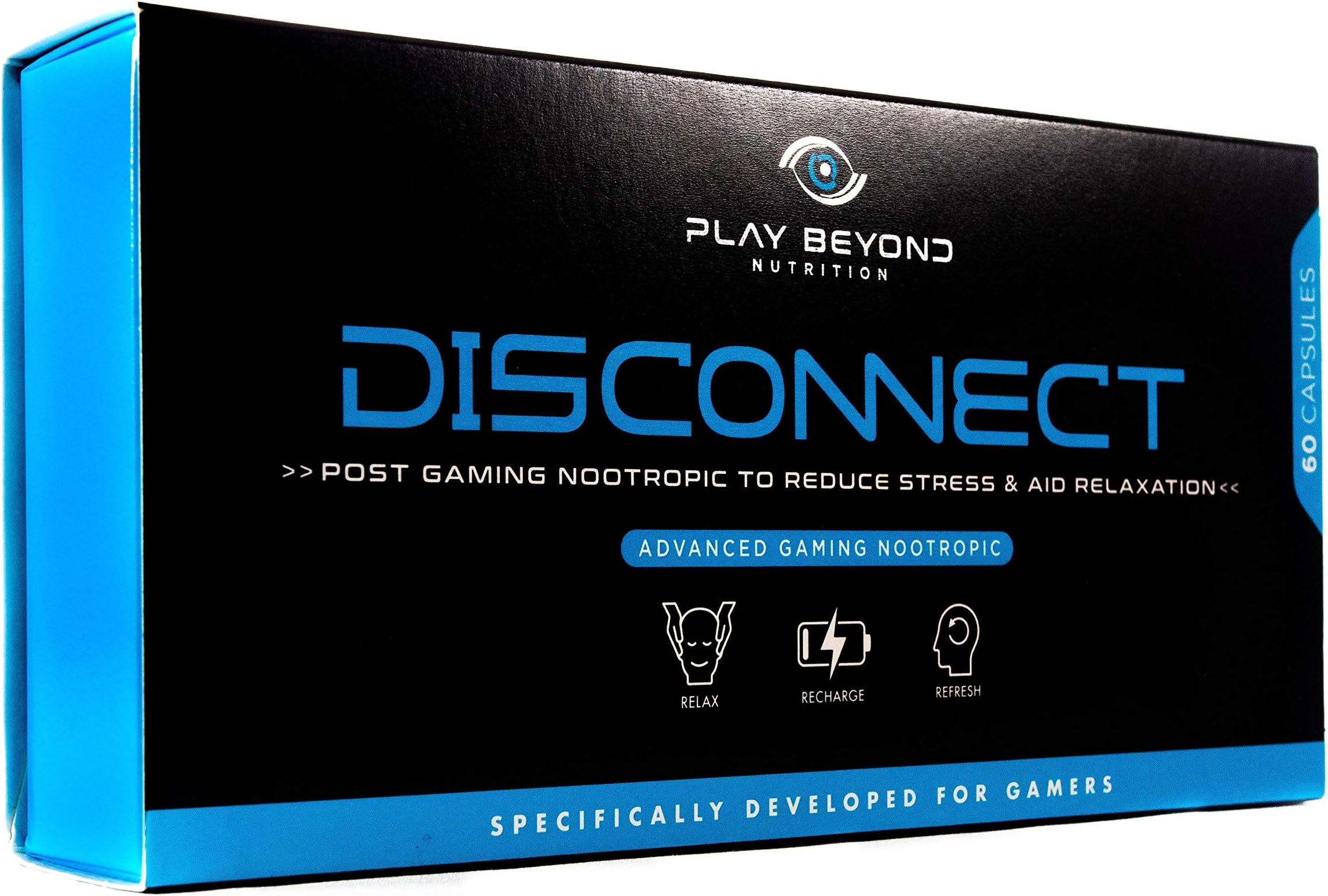 Play Beyond Nutrition Disconnect | Nootropic Brain Boost Supplement | Boost Energy, Focus, Memory and Mental Performance | 60 Capsules