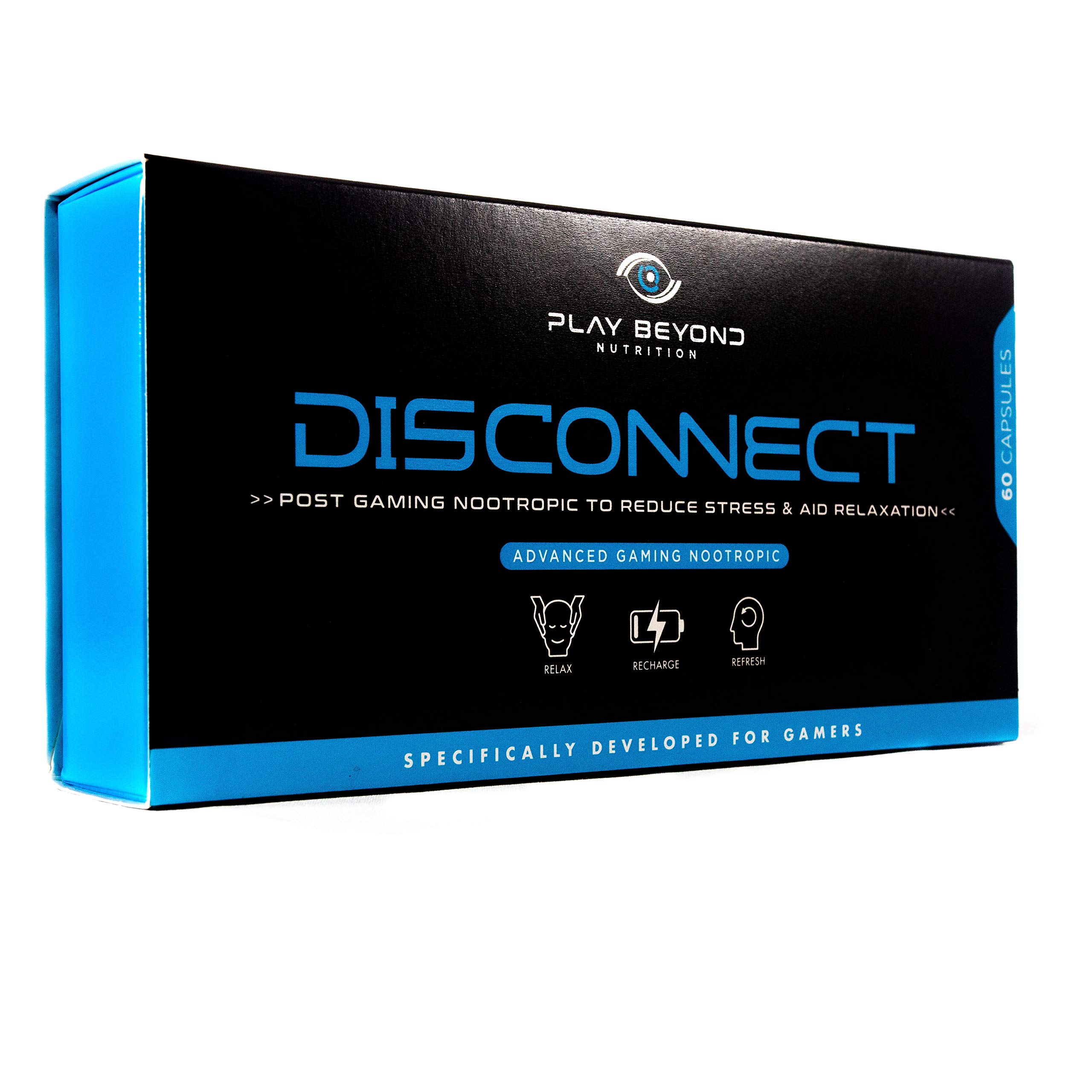 Play Beyond Nutrition Disconnect | Nootropic Brain Boost Supplement | Boost Energy, Focus, Memory and Mental Performance | 60 Capsules