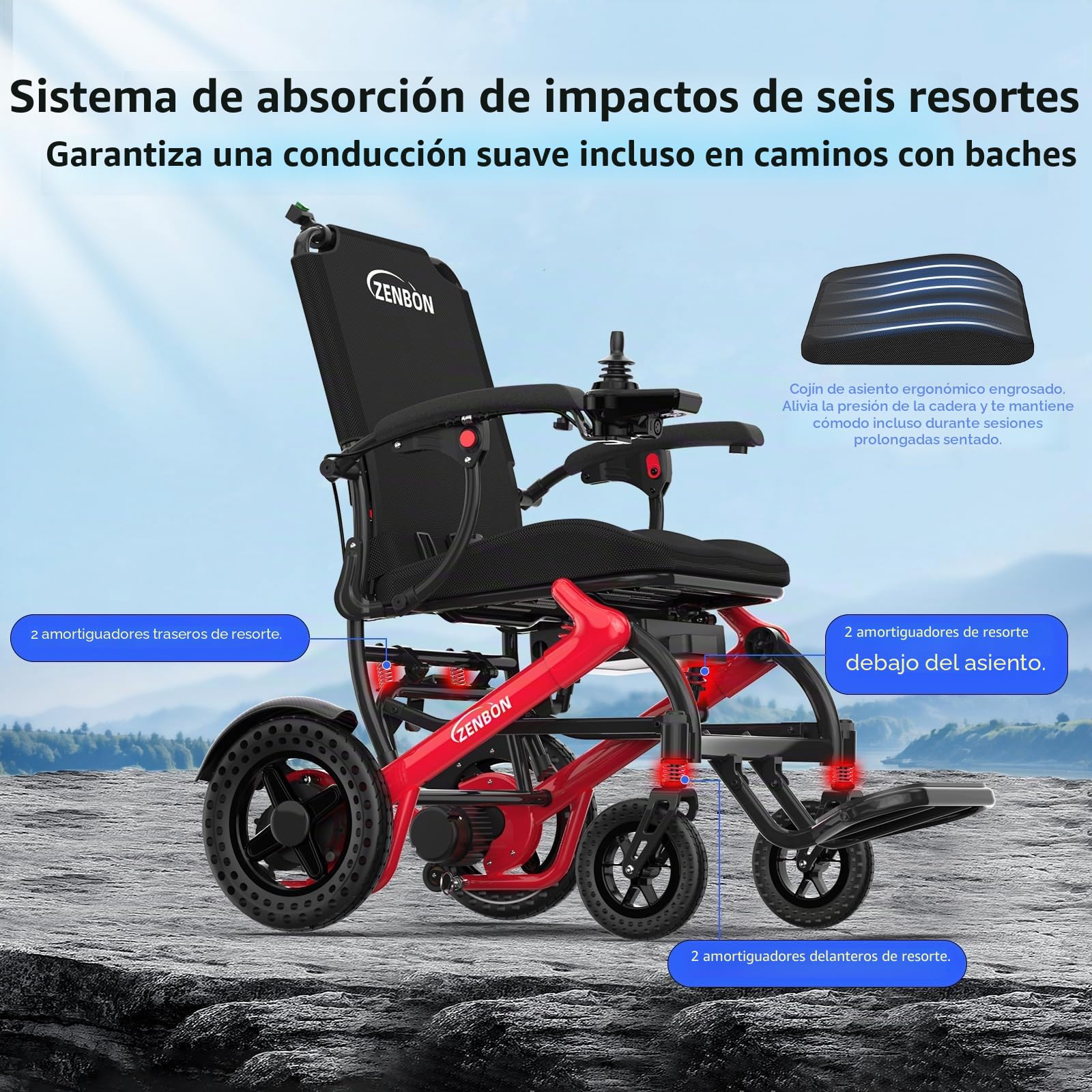 Silla de ruedas eléctrica plegable ligera 17,8 kg: 25 KM Silla de ruedas eléctrica con mando a distancia y botón de ayuda deslizante trasero, silla de ruedas eléctrica plegable All Terrain