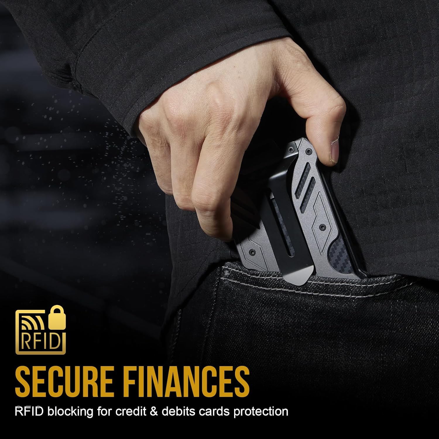 Minimalist Slim Wallet with Moeny Clip, Front Pocket RFID Blocking Wallet Cash Holder, Versatile Credit Card Orgainzer, ID Card Badge Holder for Men - Image 2