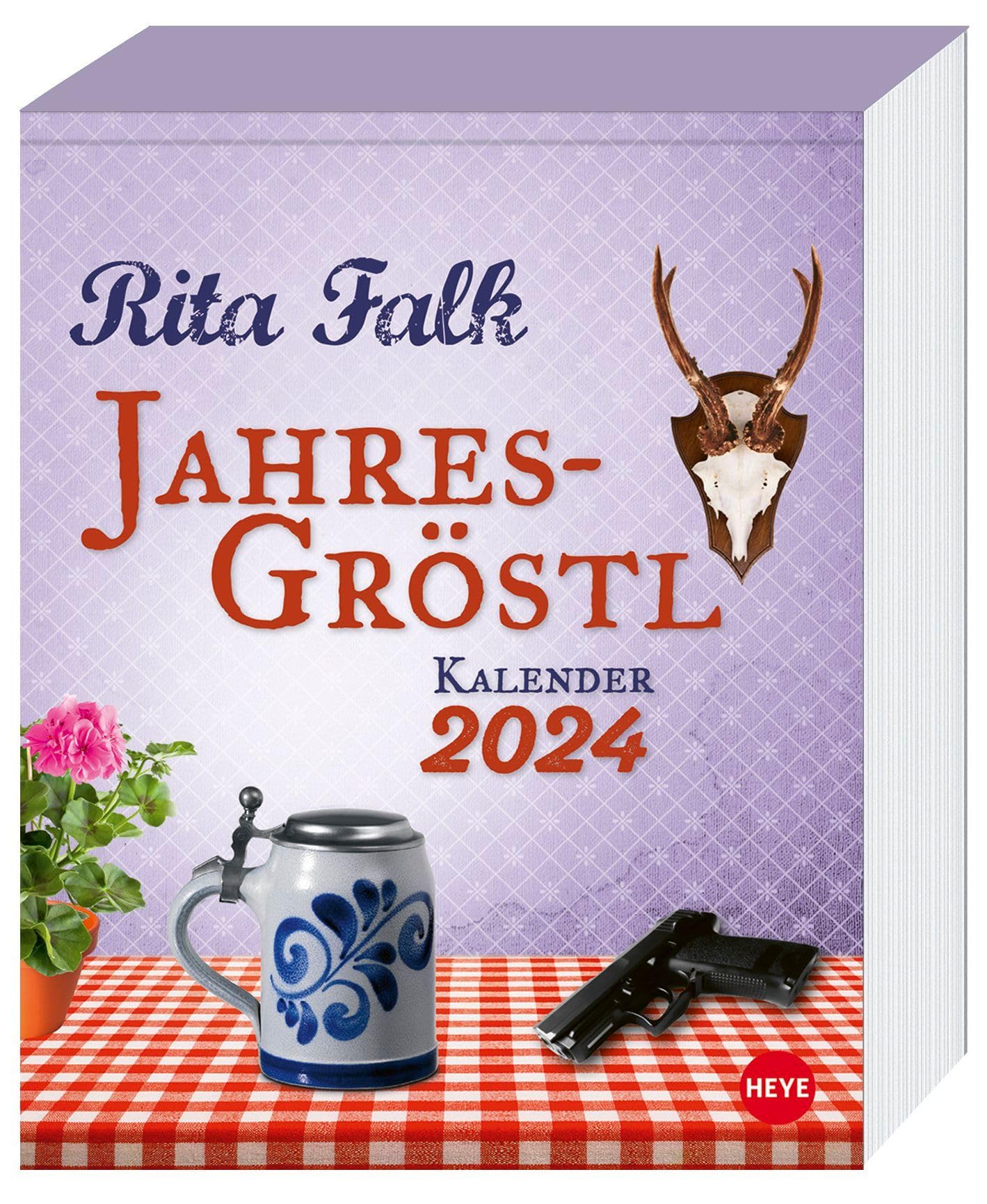 Rita Falk Jahres-Gröstl Tagesabreißkalender 2024. Abreiß-Kalender für alle Eberhofer-Fans. Tischkalender 2024 mit lustigen Zitaten und Rezepten aus der Krimiserie. Auch zum Aufhängen