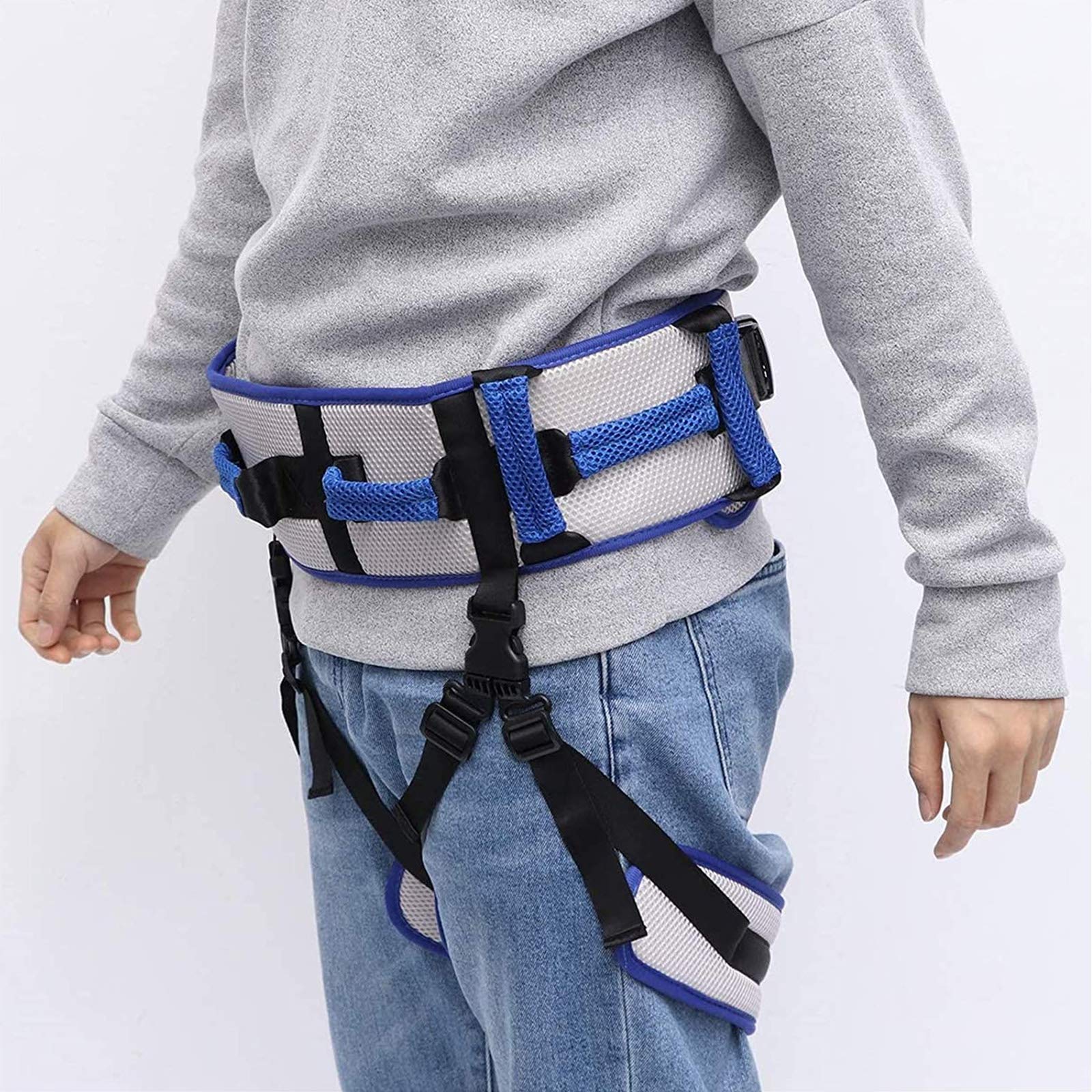 Cintura Trasferimento Imbottita Andatura con 10 Maniglie Cosciali Sicurezza Pazienti Assistenza agli Anziani Stare in Piedi alla Deambulazione Dimensioni Regolabili