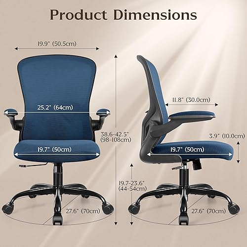 Miniatura 2 de FelixKing Silla de Oficina, Sillas de Escritorio Ergonómicas con Ruedas Silla de Malla para el Hogar con Soporte Lumbar Ajustable y Altura, Silla