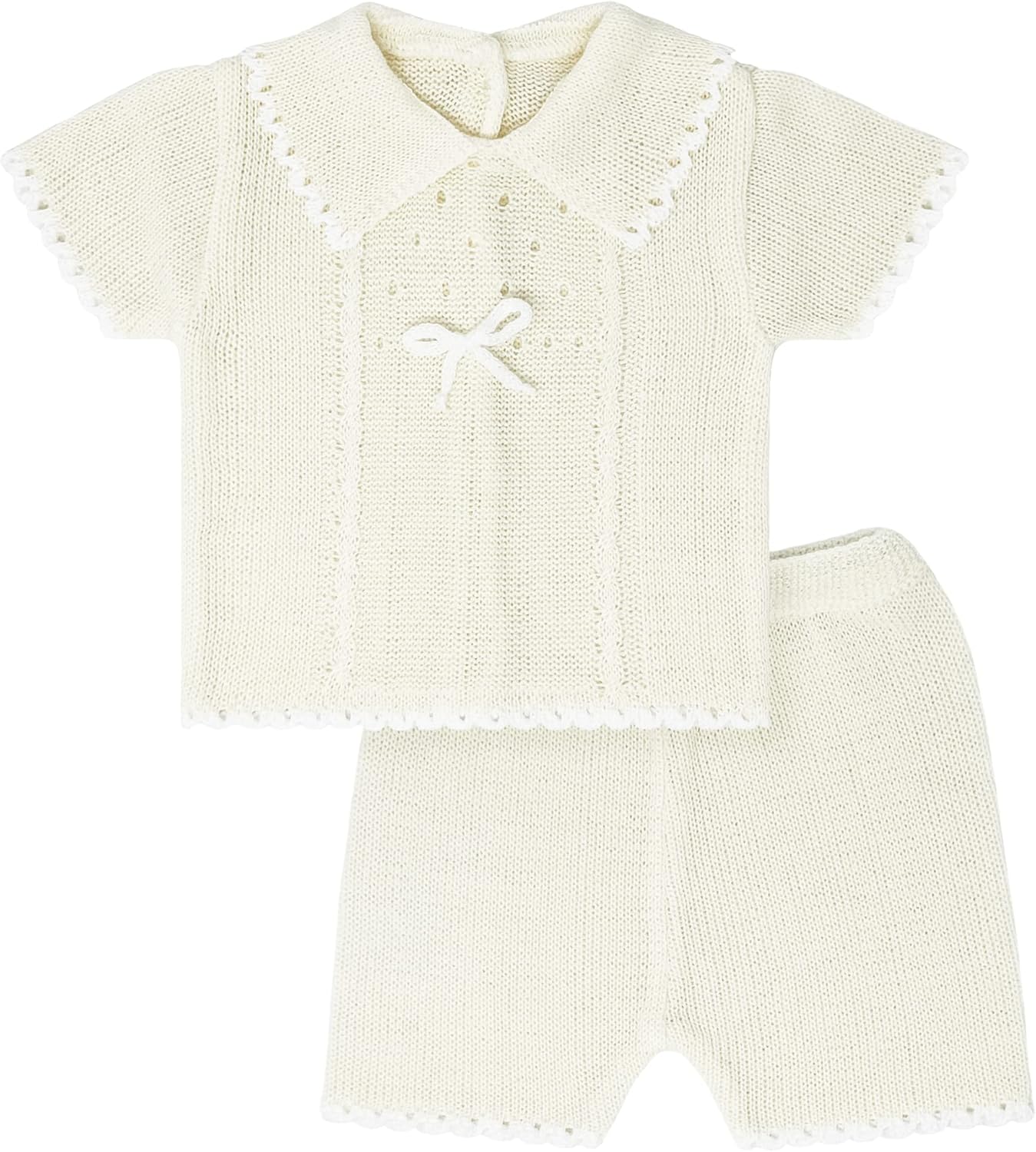 Newborn Knitted Clothes, Baby 2-Piece Short Set, Infant Knit Outfit for Girl and Boy