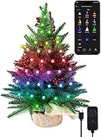 Vista 1 de Brizled Smart Mini Christmas Tree, 22.8in DIY Smart-Lit Tabletop Tree with 75 LED RGB Lights, App/Voice Control 159+ Scenes Mini Xmas Tree USB C