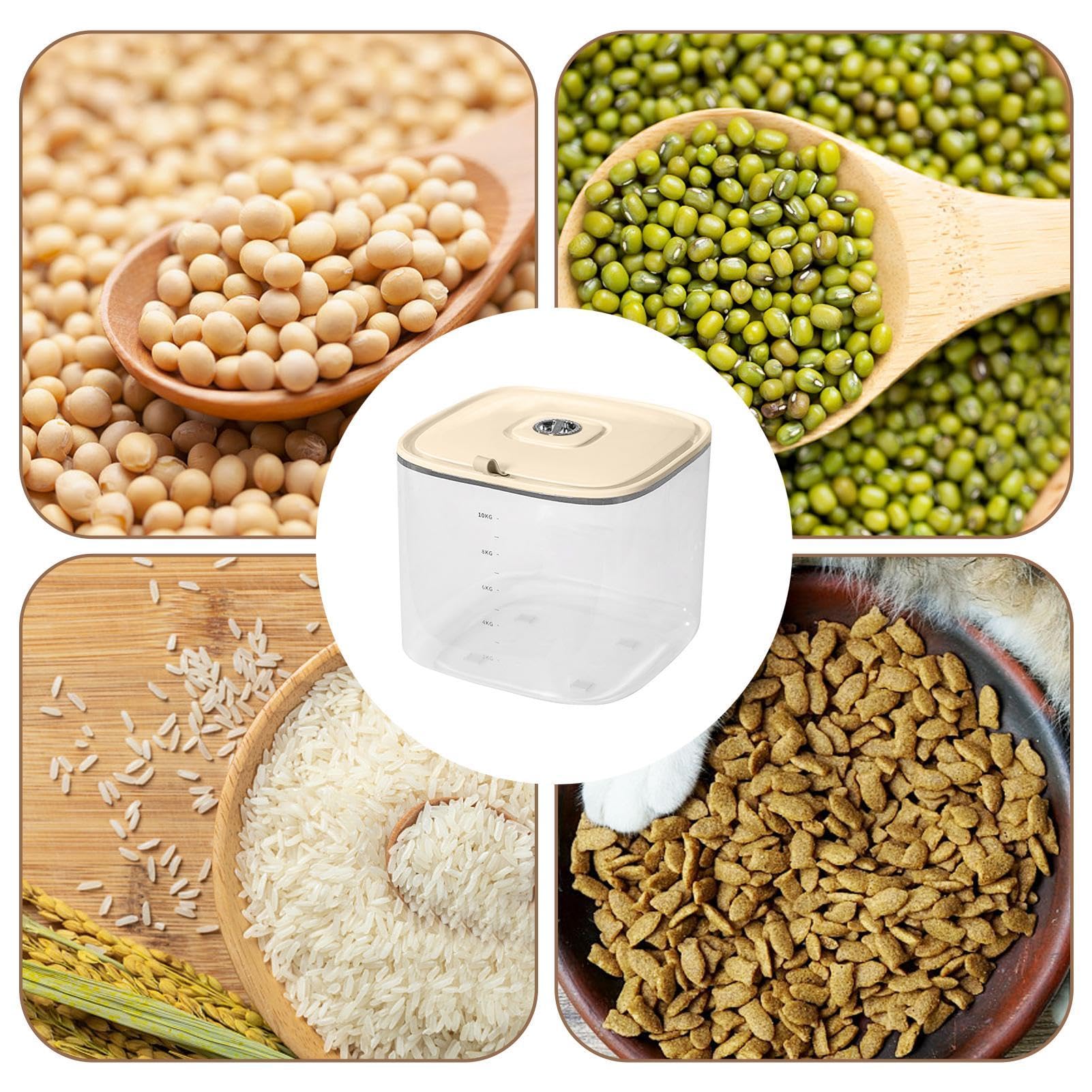 Conservazione Ermetica Del Riso | Portafarina Di Cereali Di Riso Con Coperchio | Contenitore Per La Conservazione, Organizzazione Trasparente Della Dispensa E Conservazione Per Farina, Zucchero, Riso